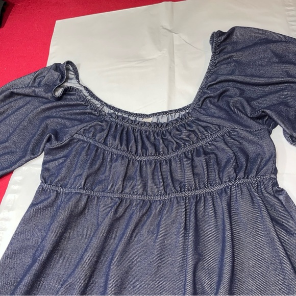 Uncle Frank BLUE DRESS MED BOHO Anthropologie white Crochet Knit Wide Neck 75203 - Picture 15 of 16